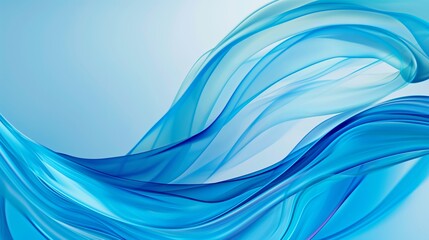 Obraz premium A blue wave with a white background. The blue color is very bright and the wave is very long