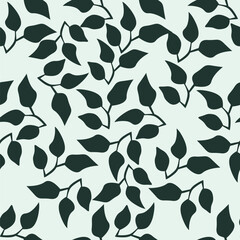 Beautiful floral pattern in vintage folk style. Hand-drawn flowers, leaves, berries on a dark background. Creative botanical backdrop for prints, wallpapers, fabrics