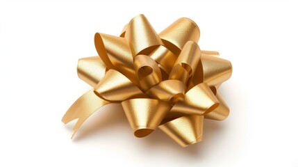 A gold ribbon bow is the main focus of the image