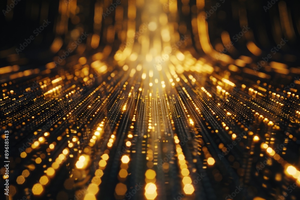 Poster blurry image of golden light with soft focus