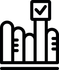 Simple line graph is depicting positive growth and reaching the target