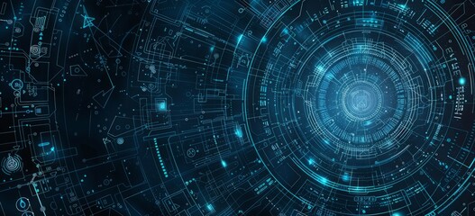 Obraz premium Digital Nexus: Abstract Vector Background of Technological Code and Science