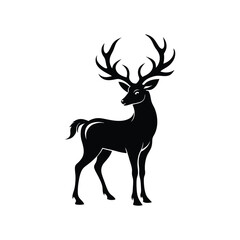 Obraz premium Graceful deer silhouette vector design