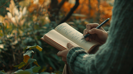 contemplation and relaxation in solitude while writing and finding inspiration.