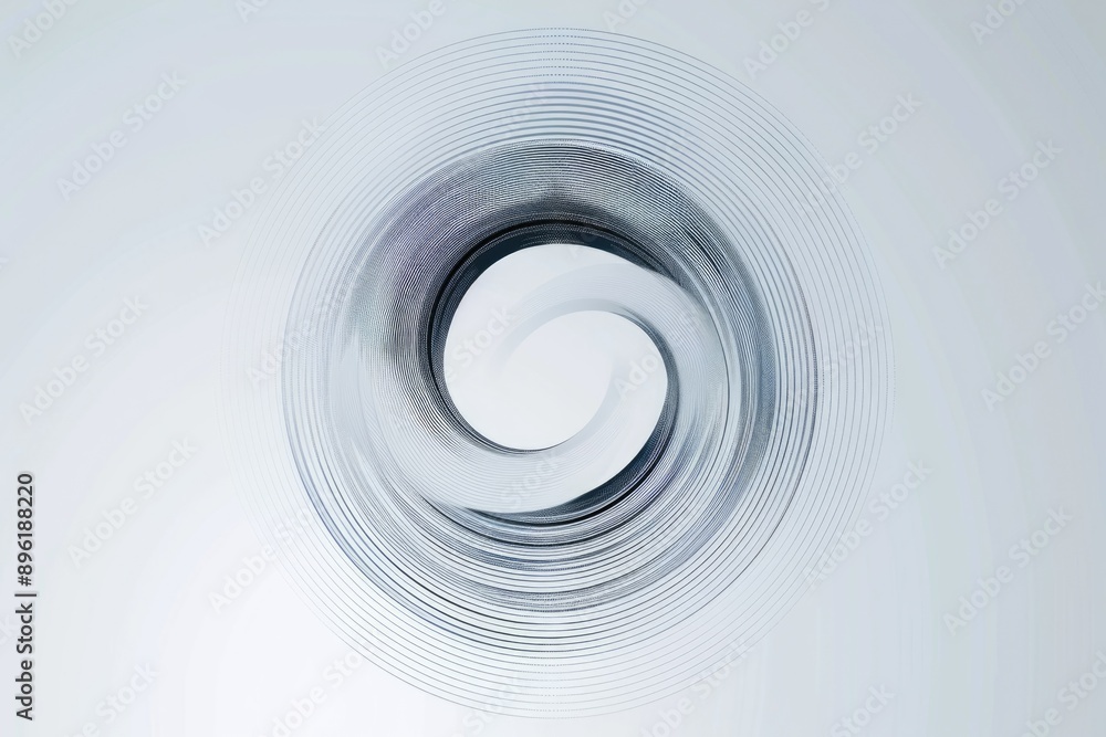 Poster A close-up of a spiral shaped object on a white surface, ideal for use in presentations or designs where a unique shape is needed