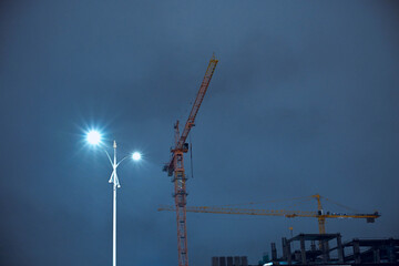 construction site with crane