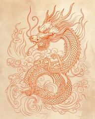 Tattoo Icon Tribal Grunge Doodle Dragon