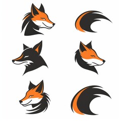 Obraz premium Modern illustration of a fox on white background. Animal. Easy to edit and layer.