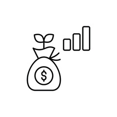 Investment icon design with white background stock illustration