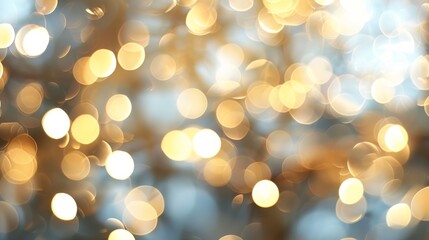 The image is a blurry, glowing, and colorful scene of a tree with many small