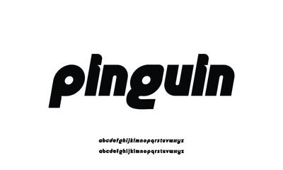 pinguin is Modern Bold Font. Sans Serif Font. Regular Uppercase Lowercase Typography urban style alphabet fonts for fashion, sport, technology, digital, movie, logo design, vector illustration