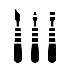 Sculpting Tools Vector Glyph Icon Design