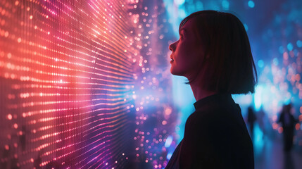 An AI-driven art installation interacts with its audience.