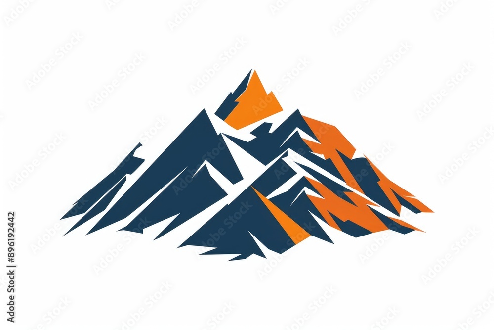 Canvas Prints Mountain scenery with vibrant orange and blue tones