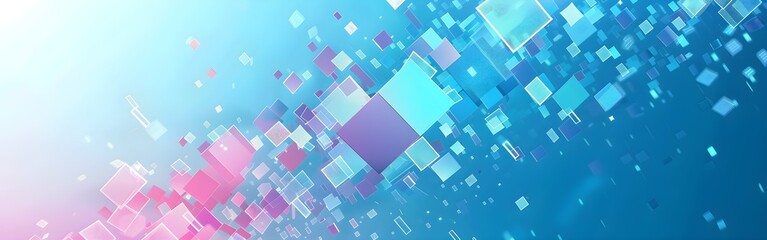 Luminous Fragments Geometric abstract background wallpaper digital transformation box square ai technology