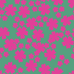 Beautiful floral pattern in vintage folk style. Hand-drawn flowers, leaves, berries on a dark background. Creative botanical backdrop for prints, wallpapers, fabrics