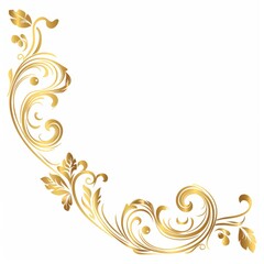 Fototapeta premium Vintage baroque gold corner ornament. Decorative design filigree calligraphy pattern. Perfect for wedding decorations, greeting cards, and laser cutting.