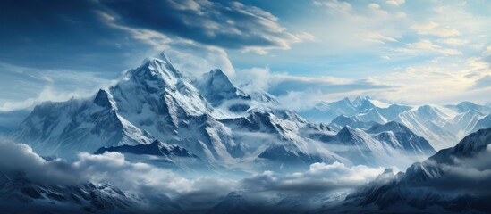 long distance view of Snow Capped Mountains