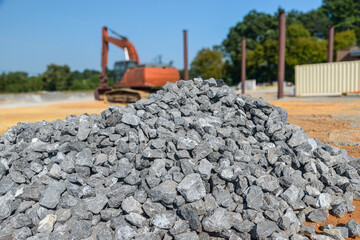 Pile of Fill Rock At Construction Site