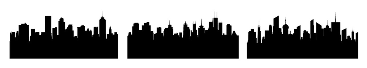 Fototapeta premium City silhouette png cut out element set