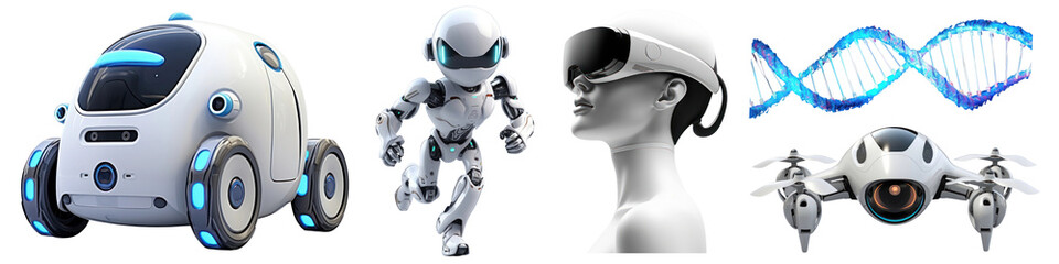 artificial intelligence png cut out element set