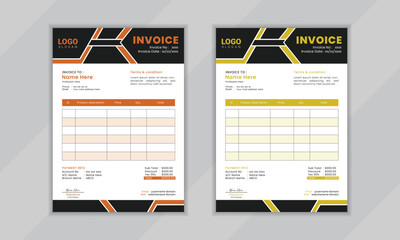 Modern and creative corporate  invoice layout design template  or vactor invoice design for your business