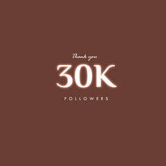 Social media 30k follower thank you background