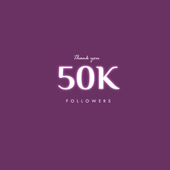 Social media 50k follower thank you background