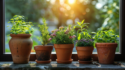 Spices at home, herbs, thyme, basil, oregano, enhancing the flavor of dishes