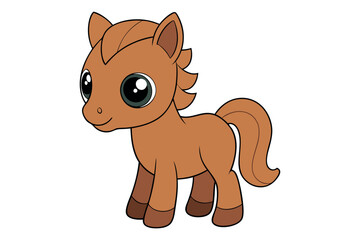 Baby Horse vector art illustration