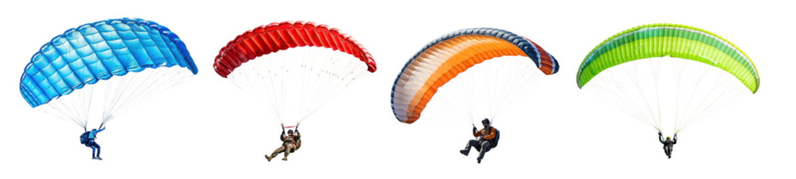 Parachuting skydiver png cut out element set