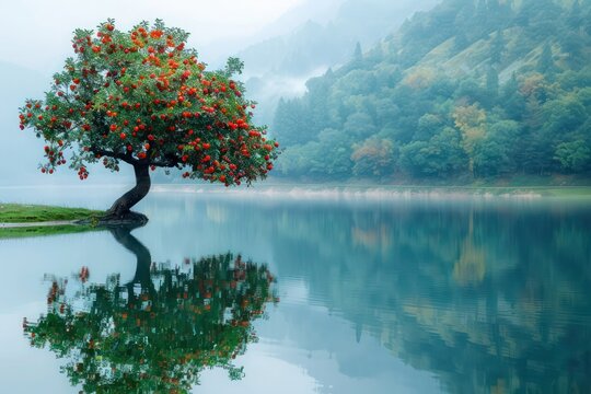tree in the lake - Powered by Adobe