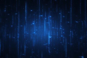 Obraz premium A binary background with dark blue and touches of neon highlights creating a technological and futuristic aesthetic