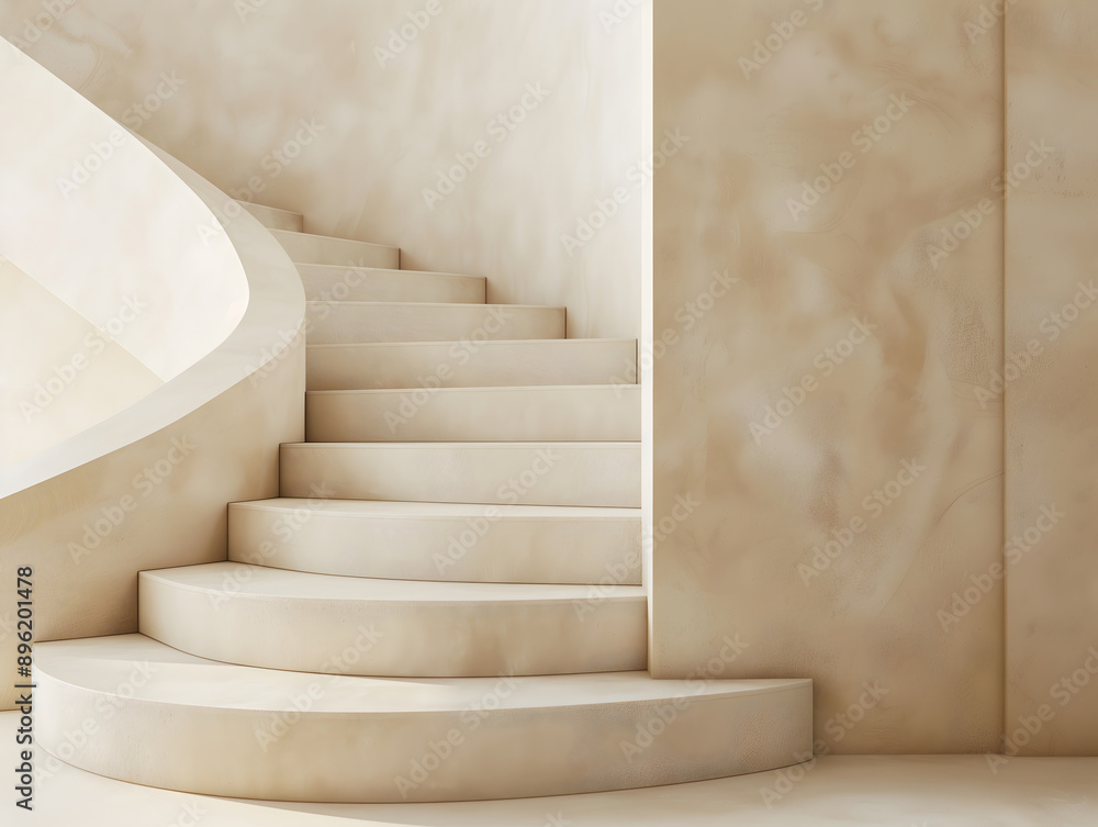 Wall mural Modern Minimalist Stairs with Depth and Chiaroscuro