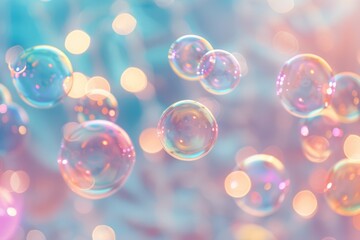 Floating Bubbles on a Pastel Background