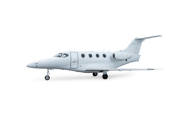 White modern executive airplane isolated