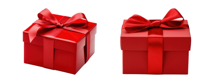Red gift box present set