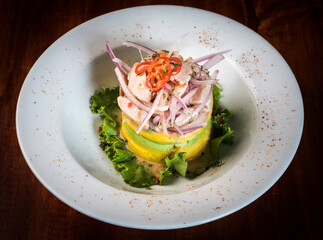 Causa rellena, a typical dish from Peru.