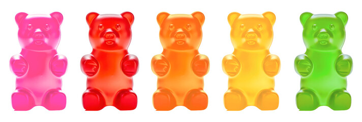 Gummy bear png cut out element set