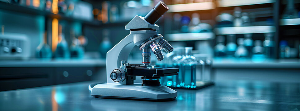 Un microscope de laboratoire, outil essentiel pour explorer la biologie et la m&eacute;decine, agrandit des &eacute;chantillons pour des exp&eacute;riences scientifiques.