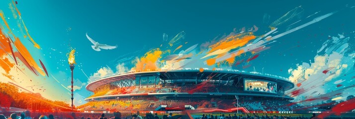 Emblem of Unity: Sports Banner Celebrating the Thrill of Athletic Competition