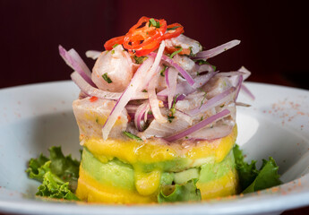 Causa rellena, a typical dish from Peru.