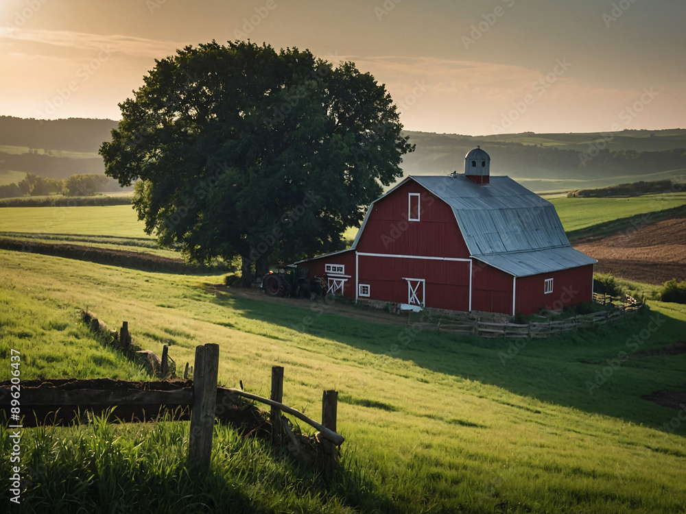 Wall mural countryside art farm and farmland