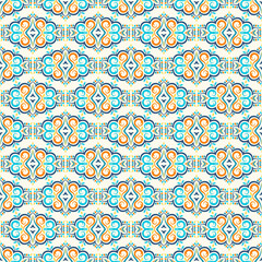 Seamless colorful ornamental pattern. Rhombus ethnic geometric background for fabric, decoration, wallpaper, textile.