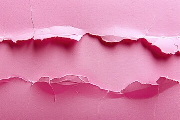 Texture of paper with torn edges, painted in a vibrant pink.
