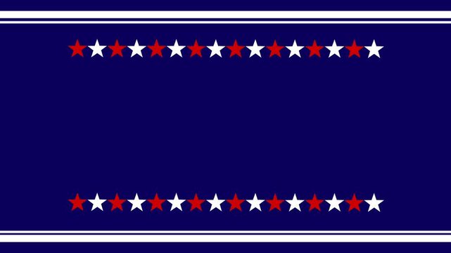 United States themed background animation with stars. copy space area Background for greetings, celebrations and political campaigns etc