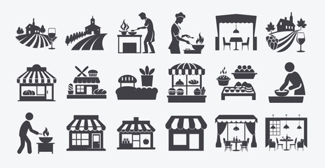 Cooking baking restaurant business from farm to table, dish eating food