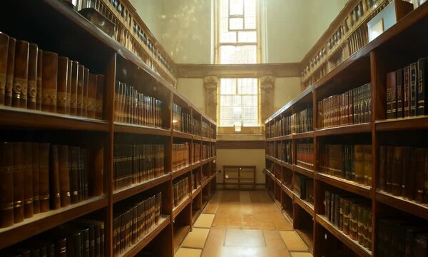 A quick shot of a library. 4K Video