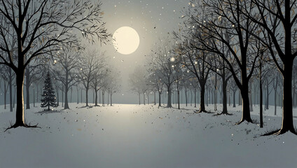 Charming new year christmas card banner glowing lights shiny decor xmas advent magic illumination