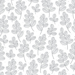 Series of seamless flower pattern motif in rustic floral scandinavian outline line for textile fabric wallpaper paper wrap print